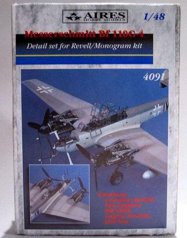 Aires 1/48 scale Detail set #4091 for Messerschmitt Bf-110G-4 for Revell|Mono