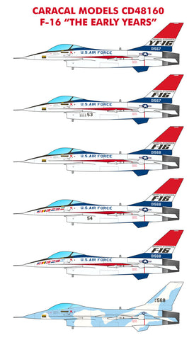 Caracal Models 1/48 decals F-16 Viper - The Early Years- CD48160
