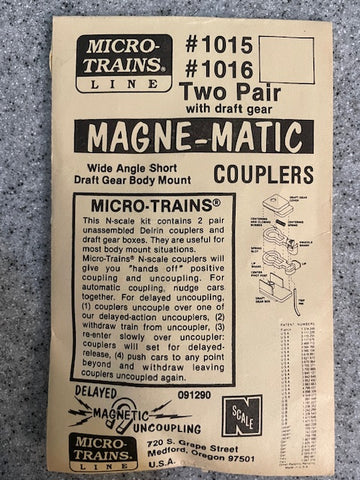 Micro Trains N scale Magne-Matic couplers #1015 #1016 2 Pair w/draft gear