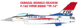Caracal Models 1/32 decal CD32028 - Demo F-16C for Tamiya kit