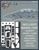 Furball 1/48 scale F-14 Canopy & Wheel Hub Vinyl Mask Set for Tamiya - FMS-028