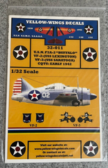1:32 Yellow Wings Decals 32-011 F2A-2 Buffalo for Special Hobby, Azur, etc 1:32 Yellow Wings Decals 32-011 F2A-2 Buffalo for Special Hobby, Azur, etc