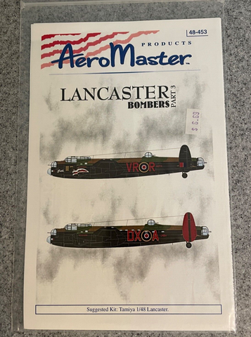Aeromaster Decals 1/48 Lancaster Bombers Part 3 for Tamiya etc #48-453