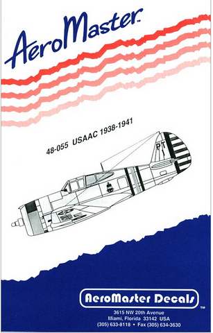 Aeromaster 1/48 decal sheet USAAC 1938-1941 (P-35, P-35A P-36A, P-40B) - 48-055