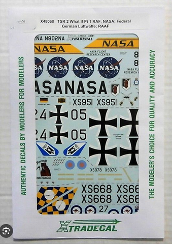 Xtradecal 1/48 scale TSR 2 What If PT.1 RAF, NASA, RAAF decals - 48068