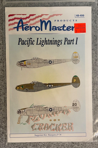 Aeromaster Decals 1/48 Pacific P-38 Lightnings Part I Hasegawa, etc #48-499