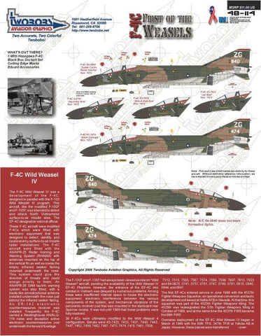 TwoBobs 1/48 scale F-4C First of the Weasels decal sheet - 48-114