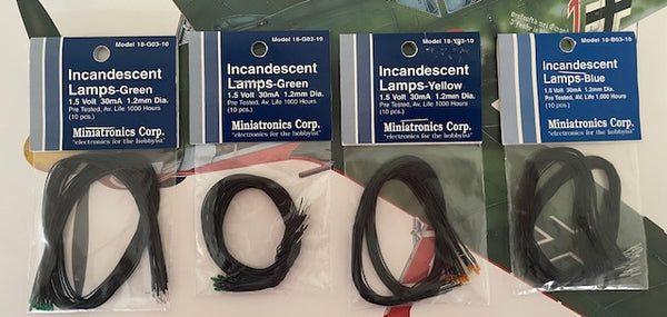 Miniatronics Clean Miniatronics Incandescent Lamps Bundle - Blue, Yellow & Green (4 packs ...