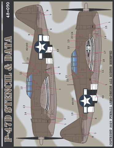 Furball 1/48 P-47 Stencil and Data decals - Part III 48-090