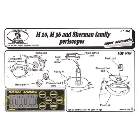 Royal Model 1/35 Scale M-10, M-36 and Sherman family periscopes - #067