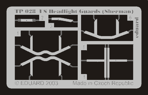 Eduard 1/35 Scale US Headlights Guards (Sherman) - TP028