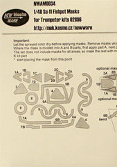 New Ware 1/48 NWAM0034 Su-11 Fishpot Masks for Trumpeter #02896 New Ware 1/48 NWAM0034 Su-11 Fishpot Masks for Trumpeter #02896