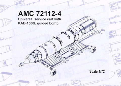 Advanced Modeling 1/72 Universal cart w/KAB-1500L guided bomb - AMC72112-4