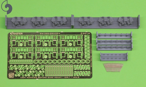 Master Model 1/350 USN 40mm 56 Bofors quad. mount ver.1 w/Mk-51 dir- SM350-093