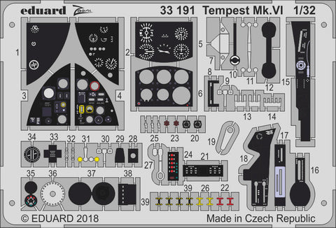 Eduard 1/32 scale Photoetch set for the Tempest Mk. VI by Special Hobby - 33191