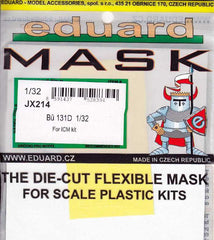 Eduard 1/32 Scale Mask for Bü 131D by ICM - JX214 Eduard 1/32 Scale Mask for Bü 131D by ICM - JX214
