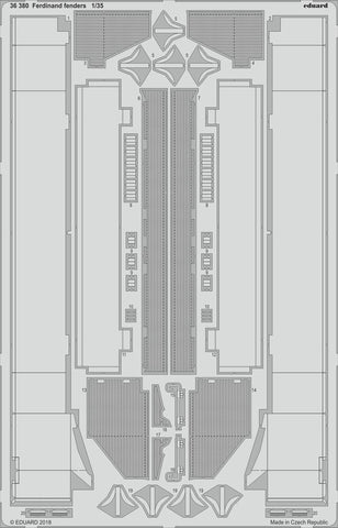 Eduard 1/35 scale Photoetch detail 36380 - fenders for the Ferdinand by Zvezda