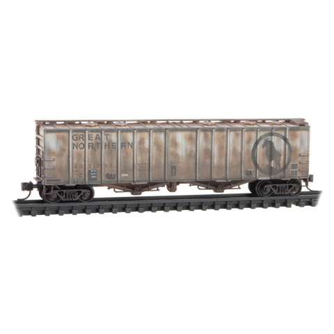 Micro Trains 09844210 N Scale Box Car Great Northern weathered - Rd#7163
