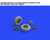 Eduard Brassin 1/32 resin wheels 4spoke w/tire Spitfire Mk. IX 632129 Tamiya