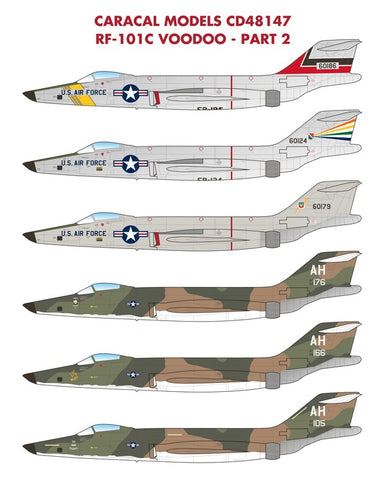 Caracal 1/48 decals CD48147 - RF-101C Part 2 for Kitty Hawk