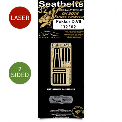 HGW 1/32 Scale Double-Sided Seatbelts - Fokker D.VII - 132302 - model accessory