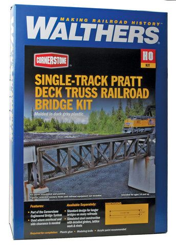 Walthers 933-4520 HO scale 109' Single-Track Pratt Deck Truss Railroad Bridge  Kit