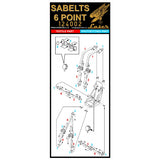 HGW 1/24 Sabelt 6 Point Blue Seatbelts pre-cut for scale speedcars - 124002