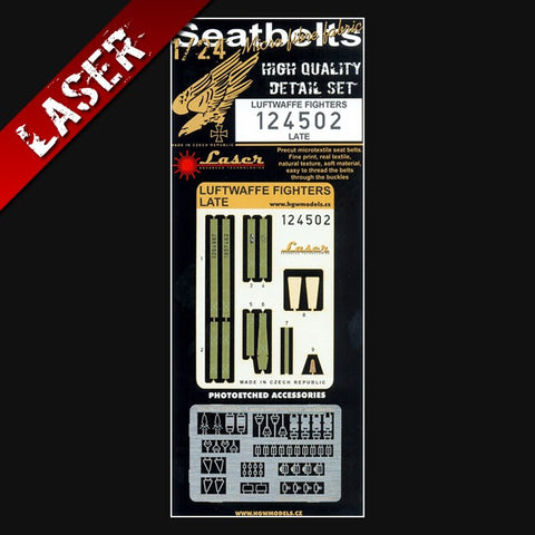 HGW 1/24 Laser cut seatbelts for Luftwaffe Fighters (late) #124502