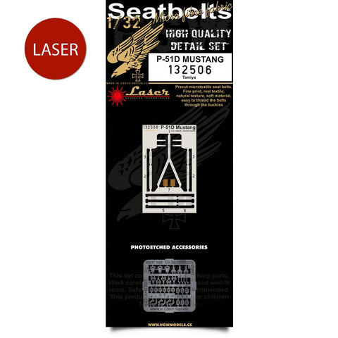 HGW 1/32 seatbelts for P-51D Mustang by Tamiya - 132506