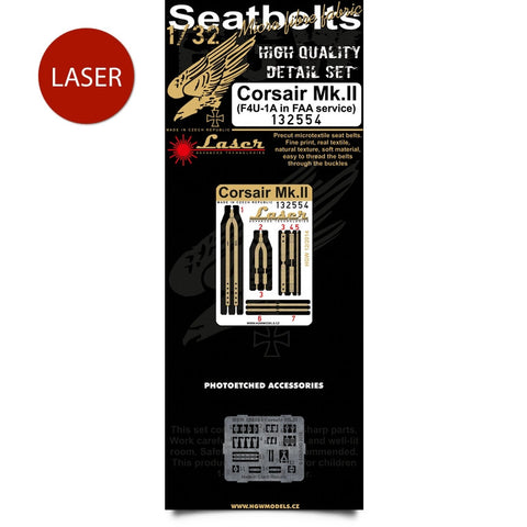 HGW 1/32 seatbelts for Corsair Mk.II F4U-1A in FAA service - 132554