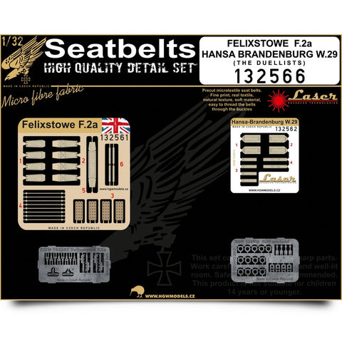 HGW 1/32 Felixstowe F2a & Hansa-B W29 Seatbelts Wingnut Wings 132566