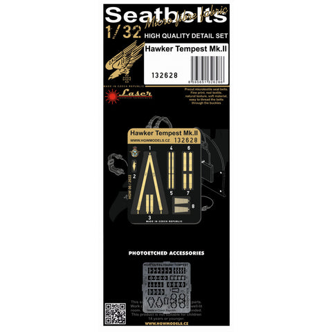 HGW 1/32 scale Hawker Tempest Mk.II laser-cut seatbelts for Special Hobby - 132628