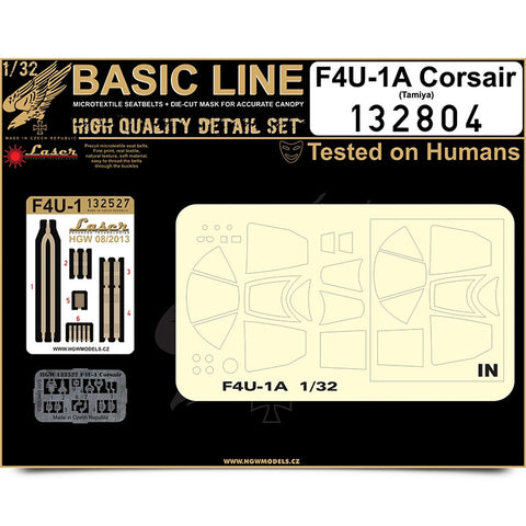 HGW Basic Line 1/32 seatbelt and mask for F4U-1 Corsair by Tamiya 132804