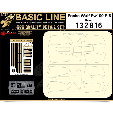 HGW Basic Line 1/32 seatbelt and mask for Fw 190F-8 by Revell - 132816