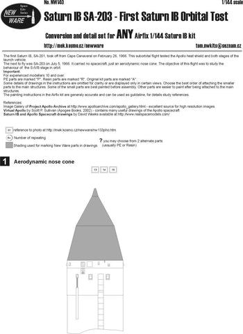 New Ware 1/144 Saturn IB SA-203 - First Saturn IB Orbital Test - NW140