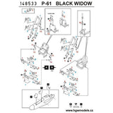HGW 1/48 P-61 Black Widow seatbelts for Revell, Monogram & GWH kits - 148533