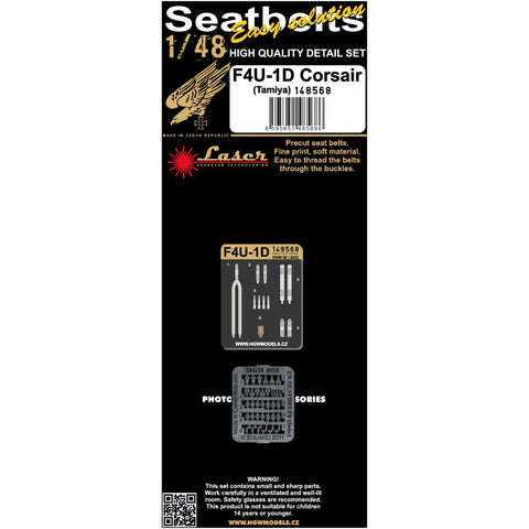 HGW 1/48 scale F4U-1D laser-cut seatbelts and PE buckles - 148568