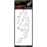 HGW 1/48 scale Me262A Schwalbe (Standard) seatbelts and PE buckles - 148572