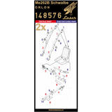 HGW 1/48 scale Me262B Schwalbe (Orlon) seatbelts and PE buckles - 148576