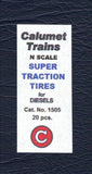 Calumet Trains #1505 N Scale Super Traction Tires for Diesels - 20 pcs