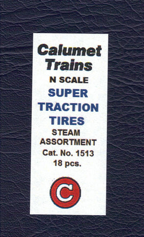 Calumet Trains #1513 N Scale Super Traction Tires Steam Assortment - 18 pcs