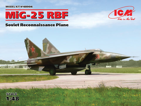 ICM 1/48 scale MiG-25 RBF Soviet Reconnaissance Plane - kit 48904