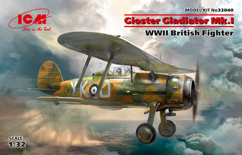 ICM 1/32 Gloster Gladiator Mk.I WWII British Fighter #32040