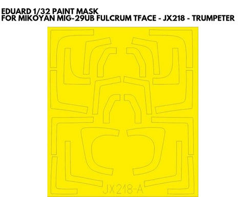 Eduard 1/32 Scale Masks for Mikoyan MiG-29UB Fulcrum TFace by Trumpeter - JX218