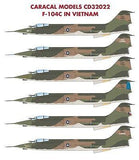 Caracal 1/32 Decal F-104C in Vietnam 8 marking options CD32022
