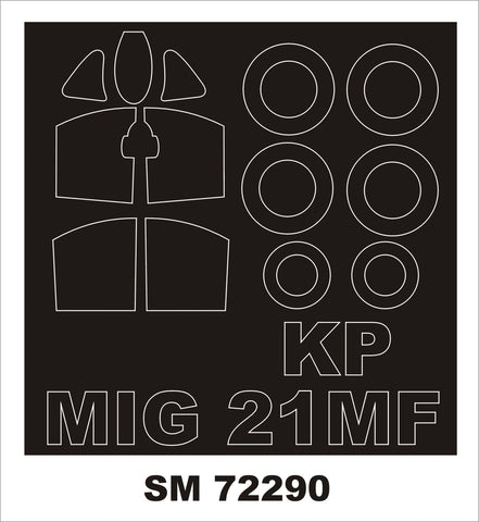 Montex 1/72 paint mask for the Mikoyan MiG-21MF by KP Models- SM72290