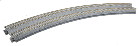 Kato 20-185 N Curved Double Concrete Tie Superelevated Track 22.5-Degree Sections pkg(2)