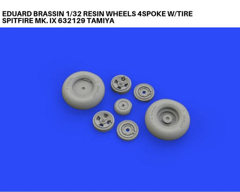 Eduard Brassin 1/32 resin wheels 4spoke w/tire Spitfire Mk. IX 632129 Tamiya