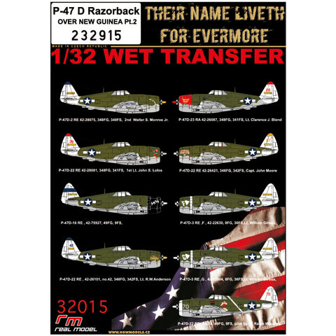 HGW 1/32 wet transfers for P-47 D Razorback OVER NEW GUINEA Pt.2 - 232915