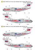 Wolfpack 1/144 decal Ilyushin Il-76 Pt.2 - Air Koryo Il-76MD for Zvezda WD14403